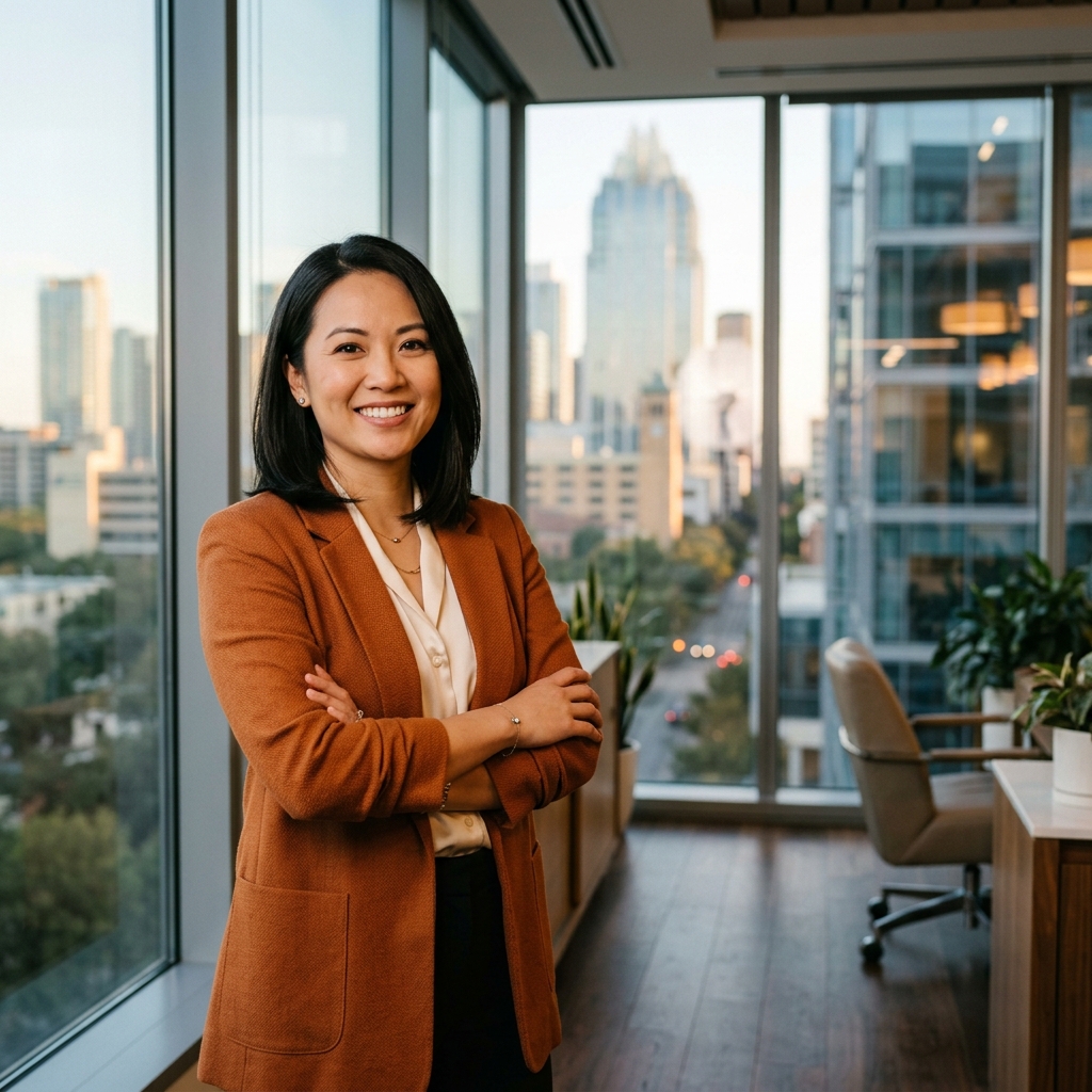 Sarah Chen in her Austin office